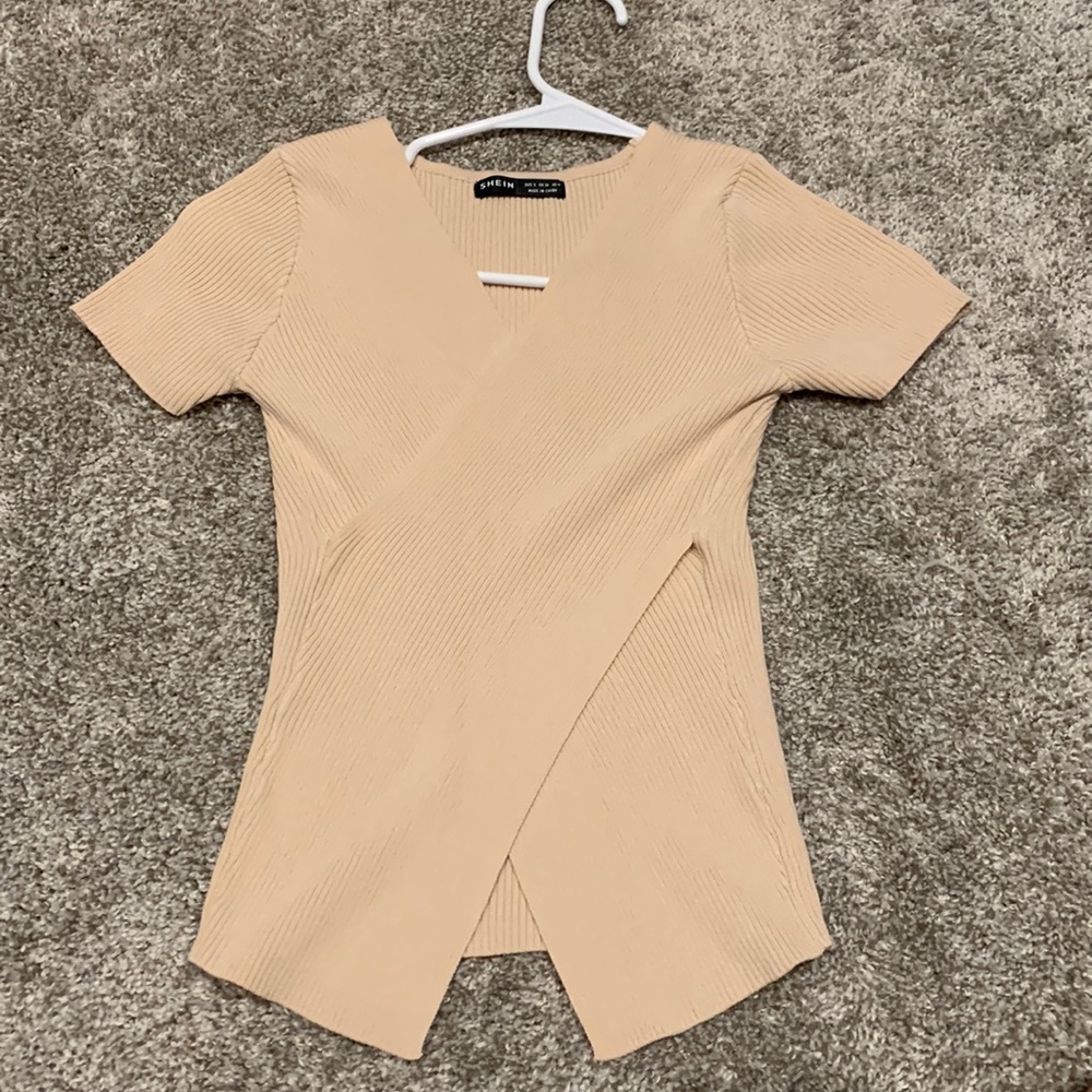 Shein cross knit rib top